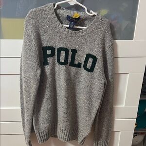 Polo by Ralph Lauren Heather Gray Sweater with Dark Green Logo